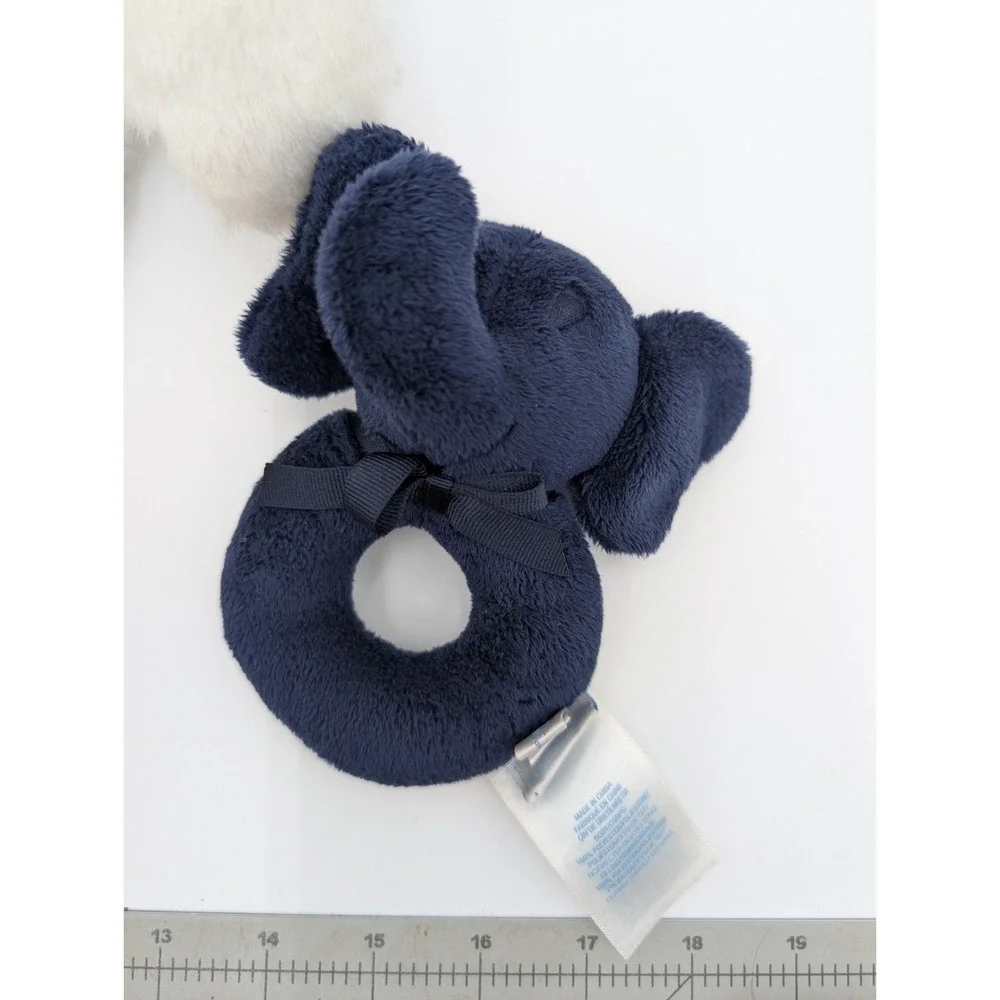 Ralph Lauren Romance Bear Plush White 14 Inch Elephant Rattle Lot Stuffed Animal
